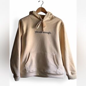 Cream Hoodie with Motivational Text